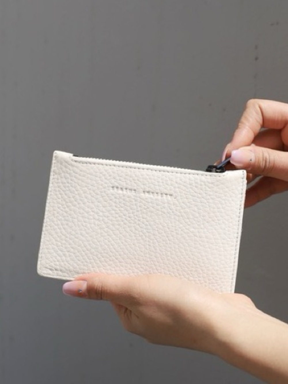 Status Anxiety Avoiding Things Wallet in Chalk Cream Color